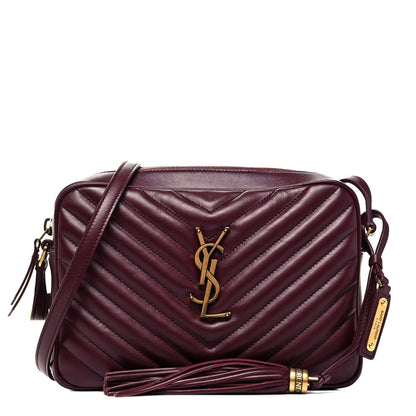 Saint Laurent Calfskin Matelasse Monogram Lou Camera Bag Legion Red 1 of 9