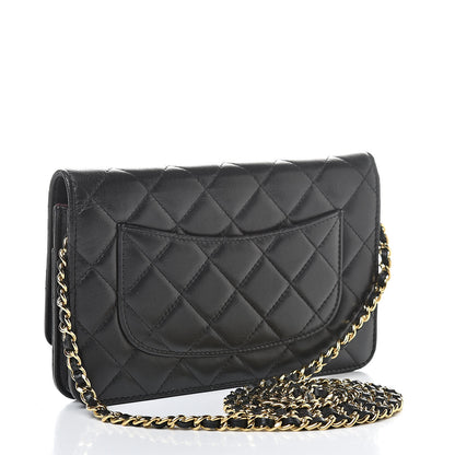 Chanel Lambskin Quilted Wallet On Chain WOC Black 3 of 16