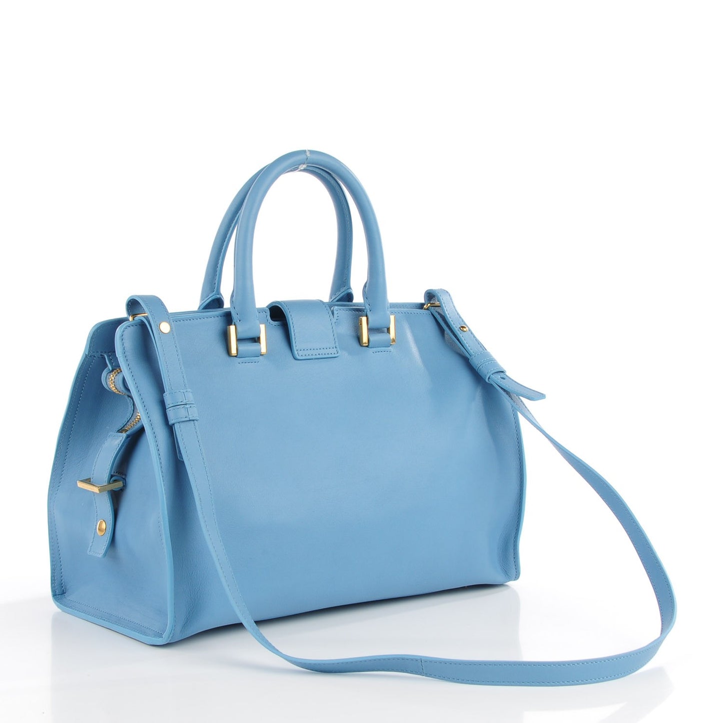 Calfskin Small Classic Y Cabas Blue Glacier