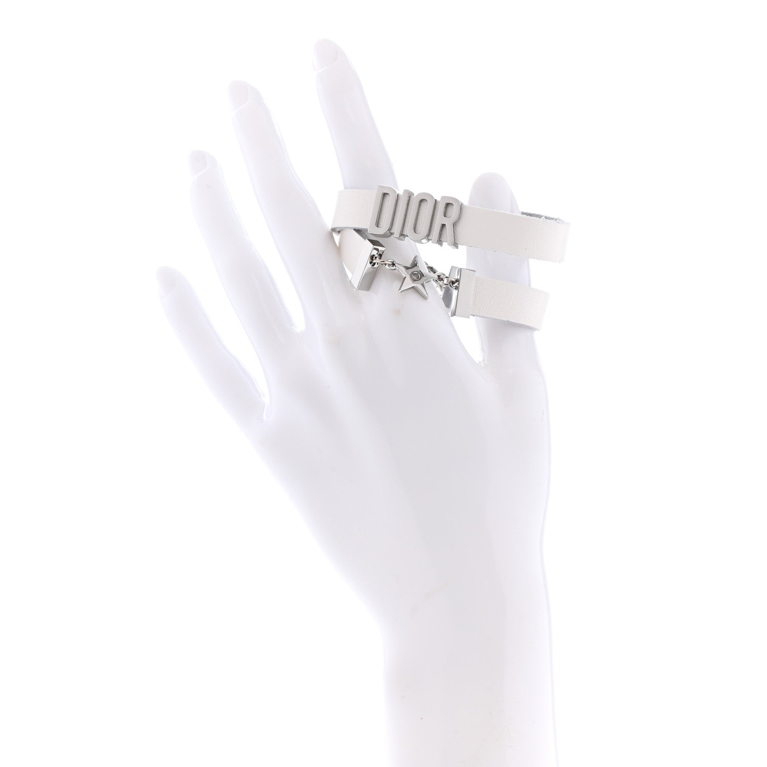 Christian Dior Calfskin Star Dior Double Bracelet White 2 of 4