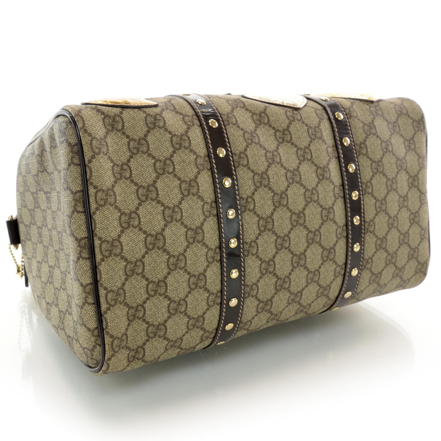 Gucci Monogram Guccissima Hearts Studded Medium Joy Boston Dark Brown 4 of 8
