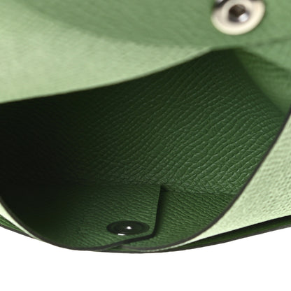Hermes Epsom Calvi Card Case Vert Criquet 6 of 7