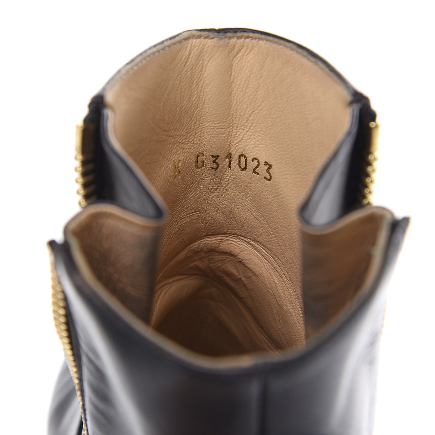 Calfskin Double Zip Short Boots 36.5 Black