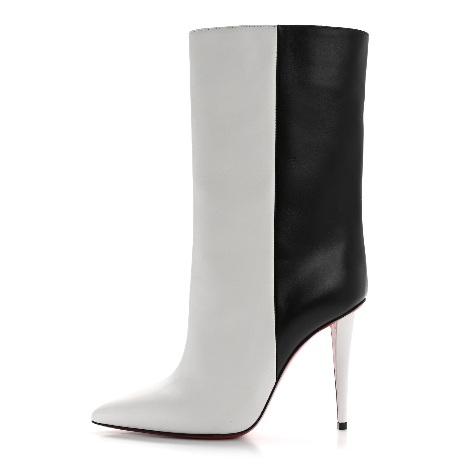 Christian Louboutin Calfskin Astrilarge 100 Booties 37.5 White Black 1 of 8