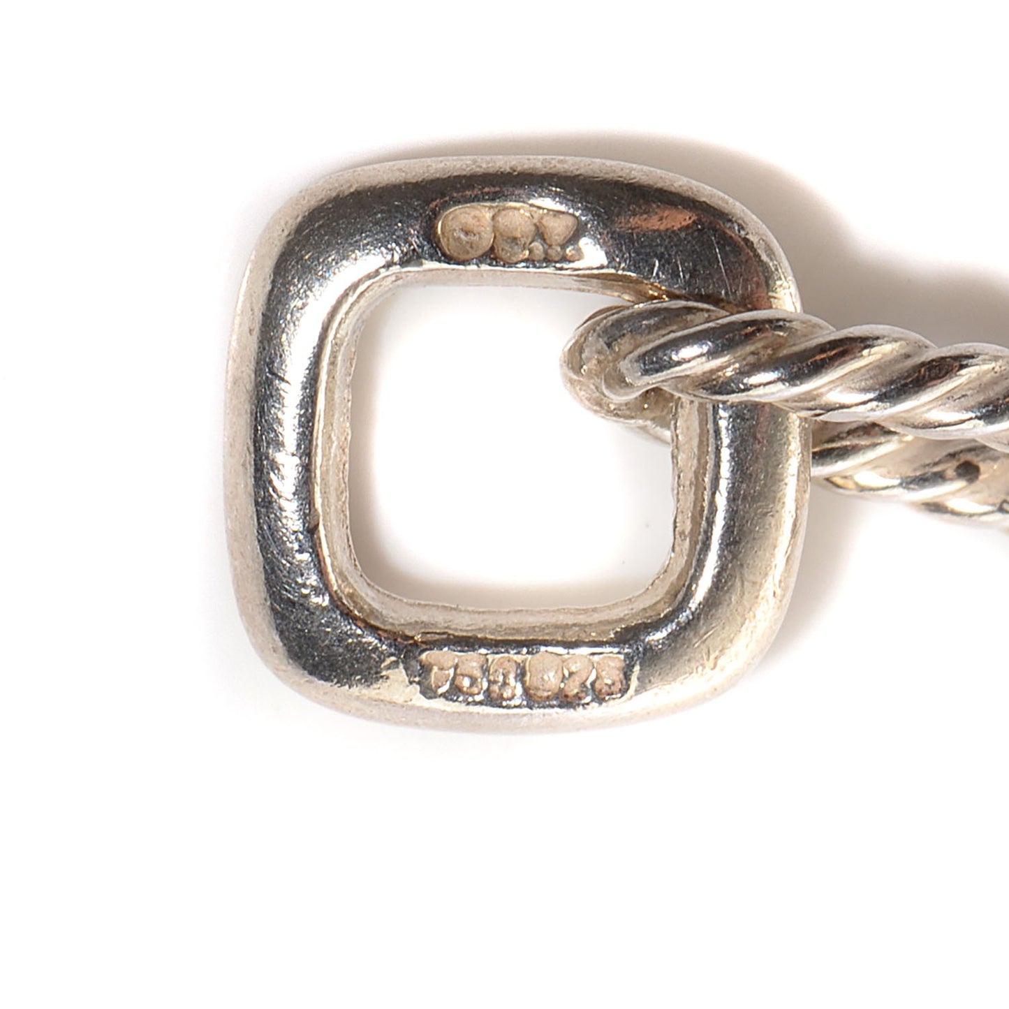 Sterling Silver 18K Yellow Gold Cable Heart 5 Charm Bracelet