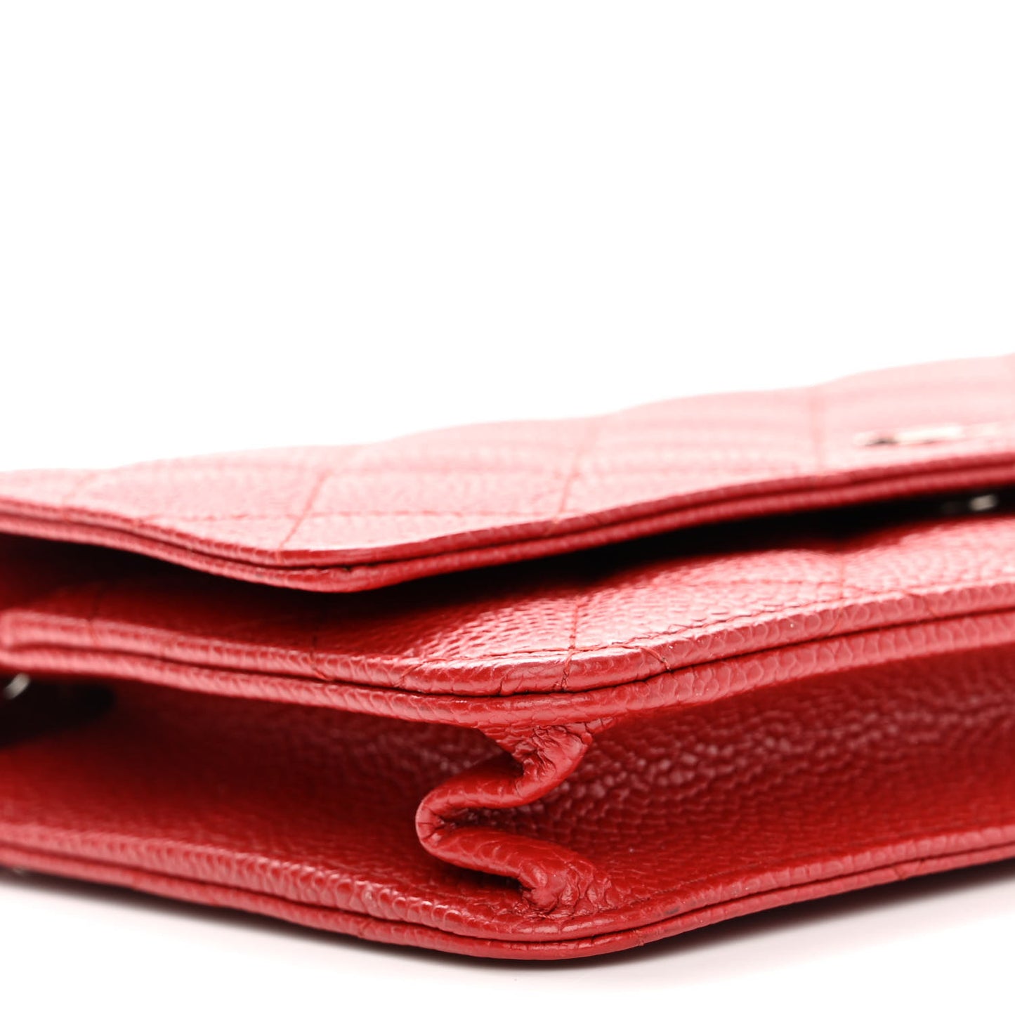 Caviar Quilted Wallet On Chain WOC Red