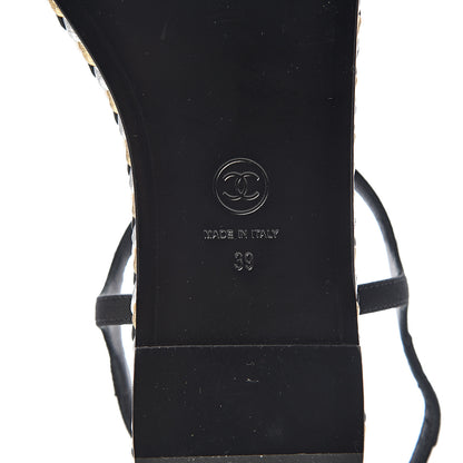 Chanel Grosgrain Chain Thong Sandals 39 Black 7 of 11