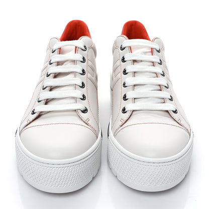 Hermes Calfskin Womens Voltage Sneakers 38.5 White Orange 3 of 8