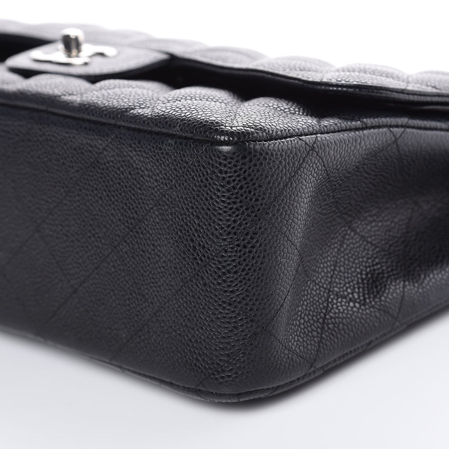 Caviar Quilted Jumbo Double Flap Black