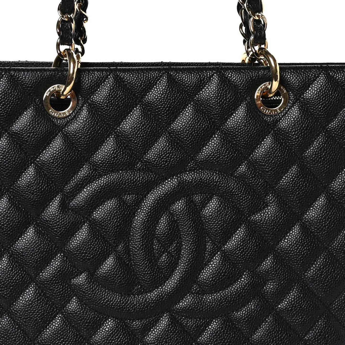 Caviar Quilted Grand Shopping Tote GST Black