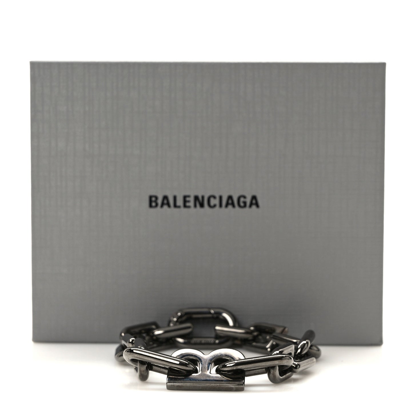 Metal B Chain Thin Bracelet M Dark Grey