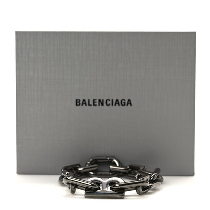 Balenciaga Metal B Chain Thin Bracelet M Dark Grey 4 of 4