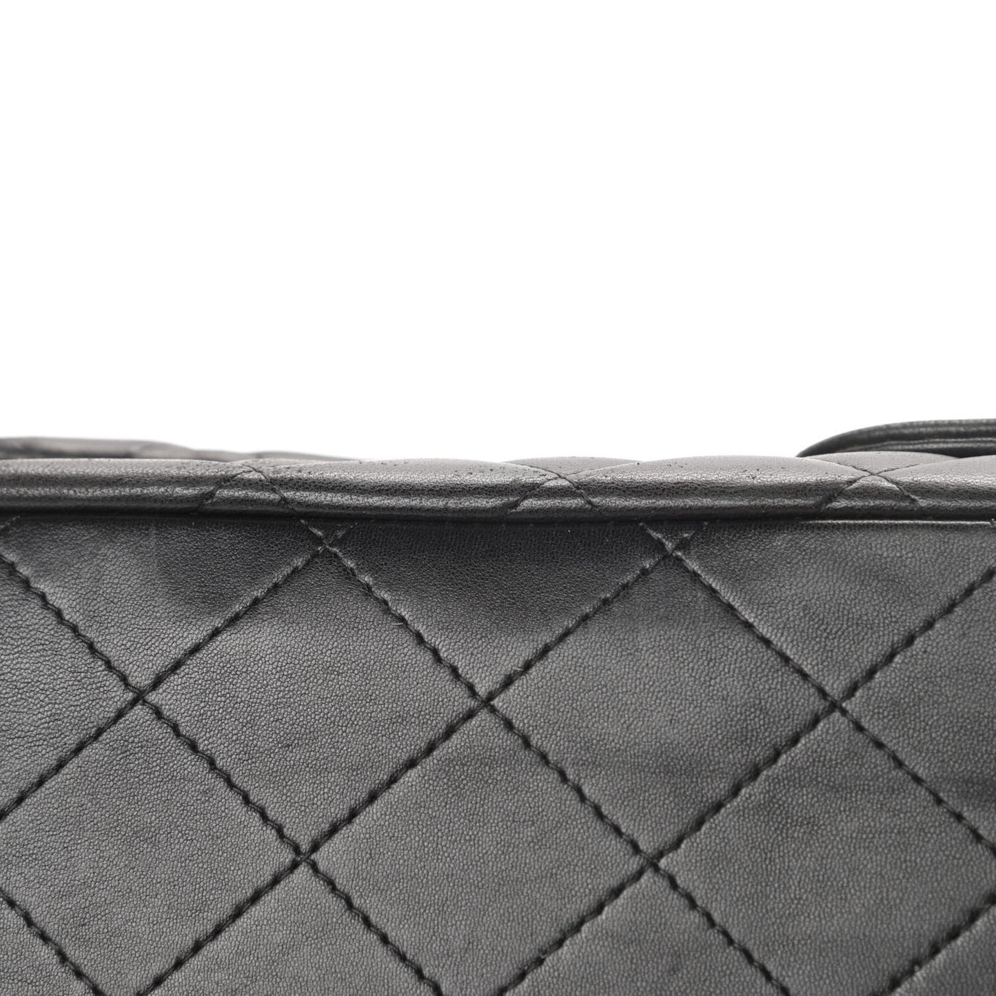 Lambskin Quilted Maxi Double Flap Black