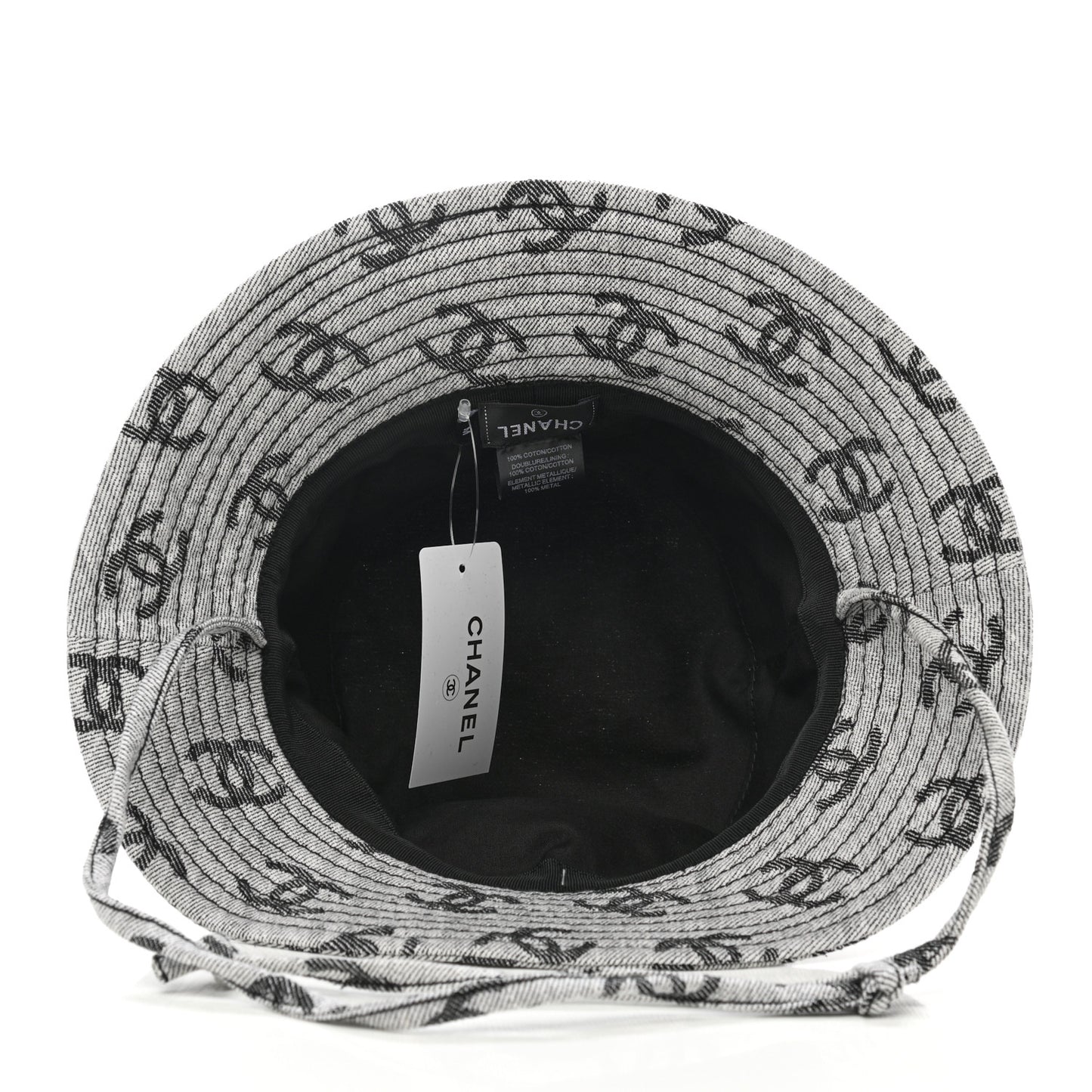 Denim CC Bucket Hat M White Black