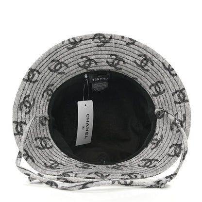 Chanel Denim CC Bucket Hat M White Black 7 of 8