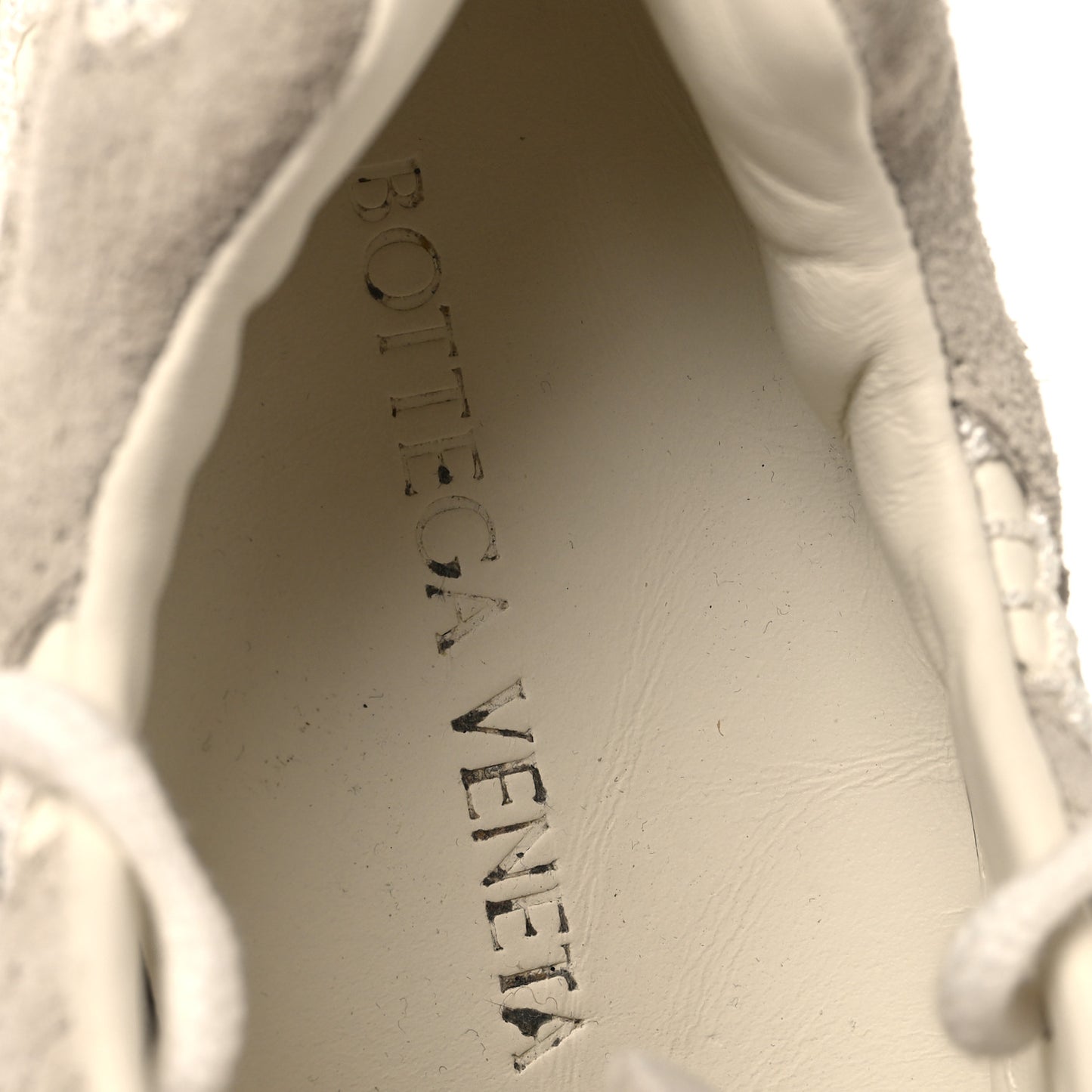 Calfskin Fishnet Fabric Orbit Sneakers 38 Sea Salt
