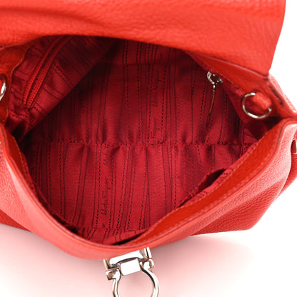 Salvatore Ferragamo Grained Calfskin Sofia Satchel Red 5 of 18