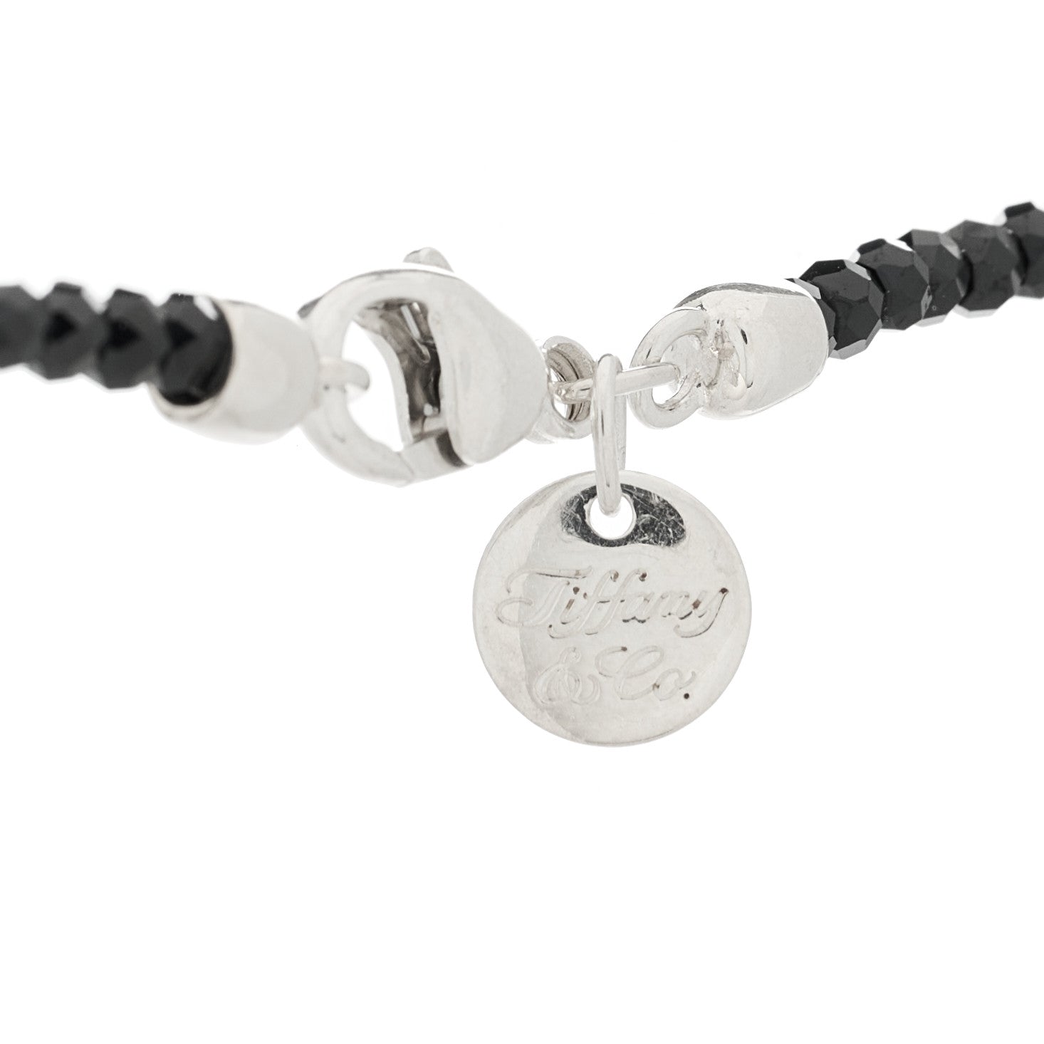 Tiffany Sterling Silver Black Spinel Pearl Ziegfeld Bead Necklace 4 of 6