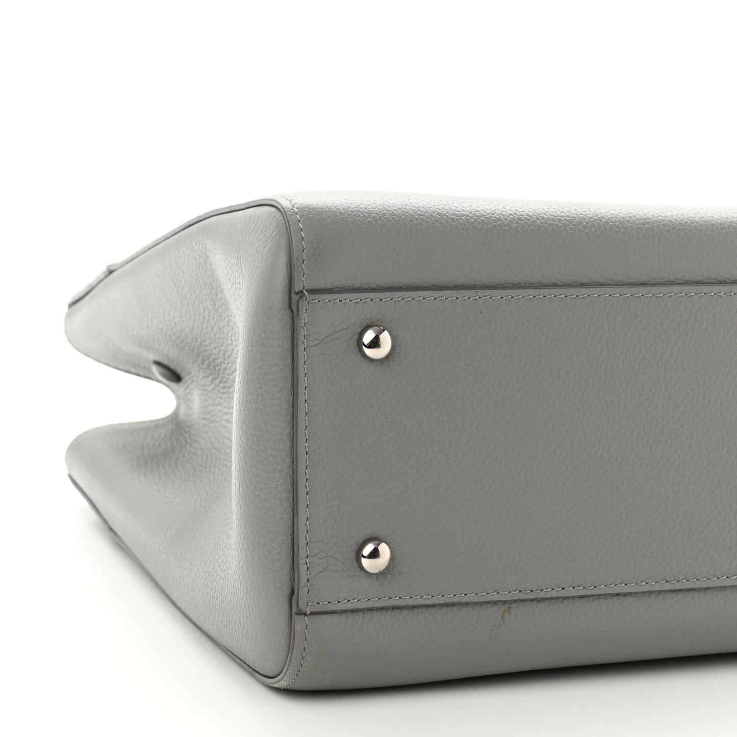 Grained Calfskin Small Neo Executive Shopper Tote Grey