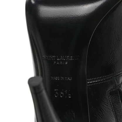 Saint Laurent Shiny Calfskin Fetish Lace Up Ankle Boots 36.5 Black 6 of 9