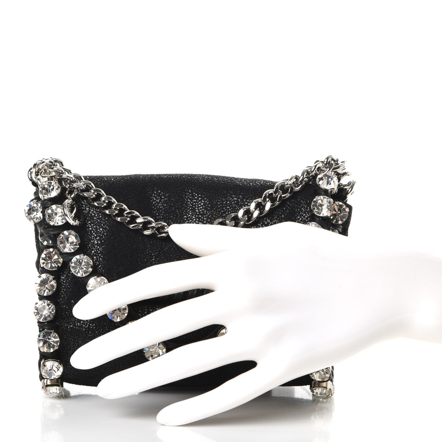 Stella McCartney Shaggy Deer Tiny Falabella Crystal Crossbody Black 3 of 12