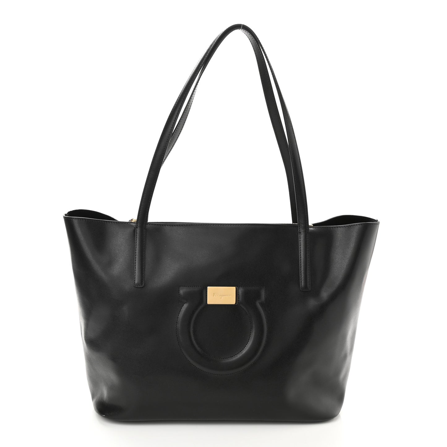 Calfskin Medium Gancini Tote Black