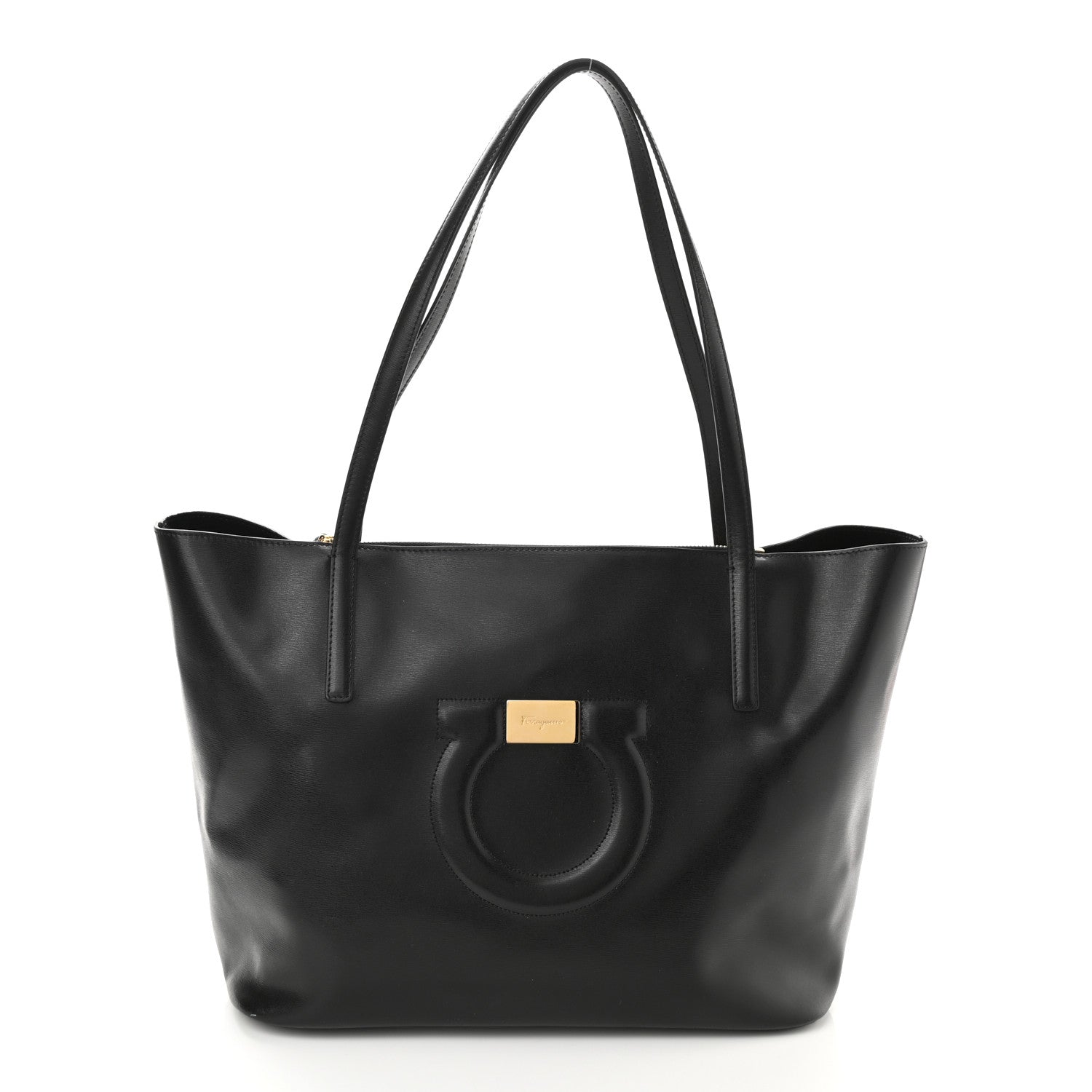 Salvatore Ferragamo Calfskin Medium Gancini Tote Black 3 of 10