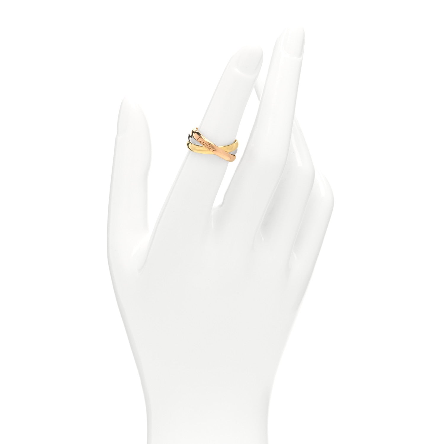 Cartier 18K Pink Yellow White Gold Classic Trinity Ring 50 5.25 2 of 4