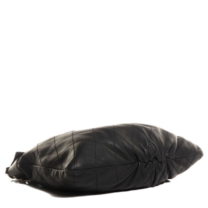 Chanel Calfskin Stitched Double Zip Hobo Black 4 of 7