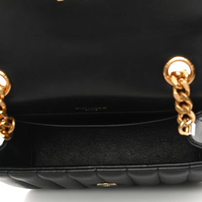 Saint Laurent Lambskin Matelasse Monogram Medium Vicky Chain Bag Black 5 of 13