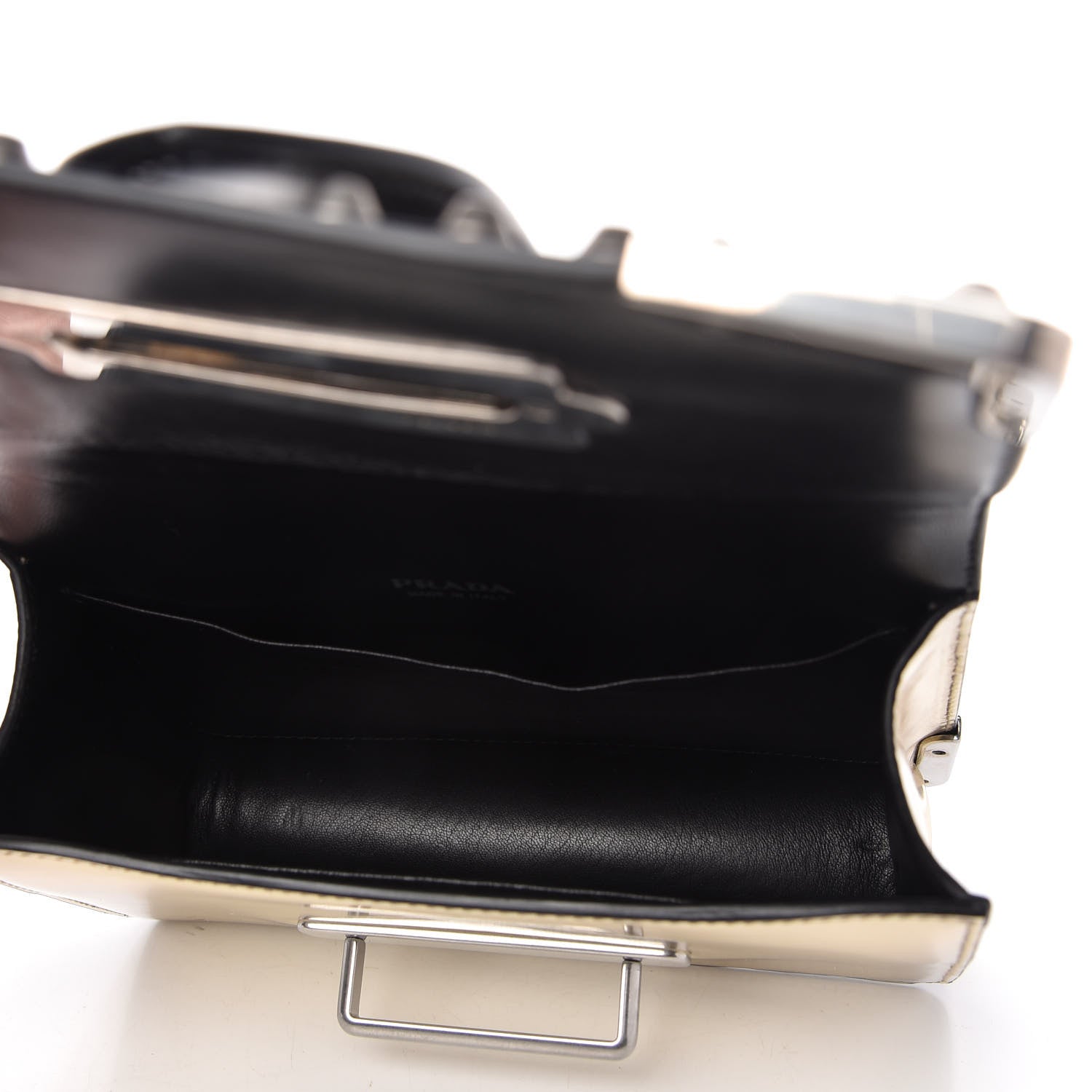 Prada Metallic Vitello Studded Cahier Bag Pirite Black 5 of 10