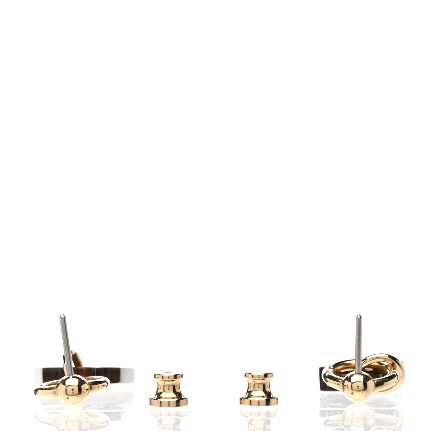 Hermes Permabrass Gold Plated Buffalo Horn Fusion Amulette Maroquinier Earrings Black 3 of 5