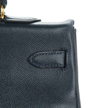 Hermes Courchevel Kelly Retourne 35 Bleu Marine 19 of 27