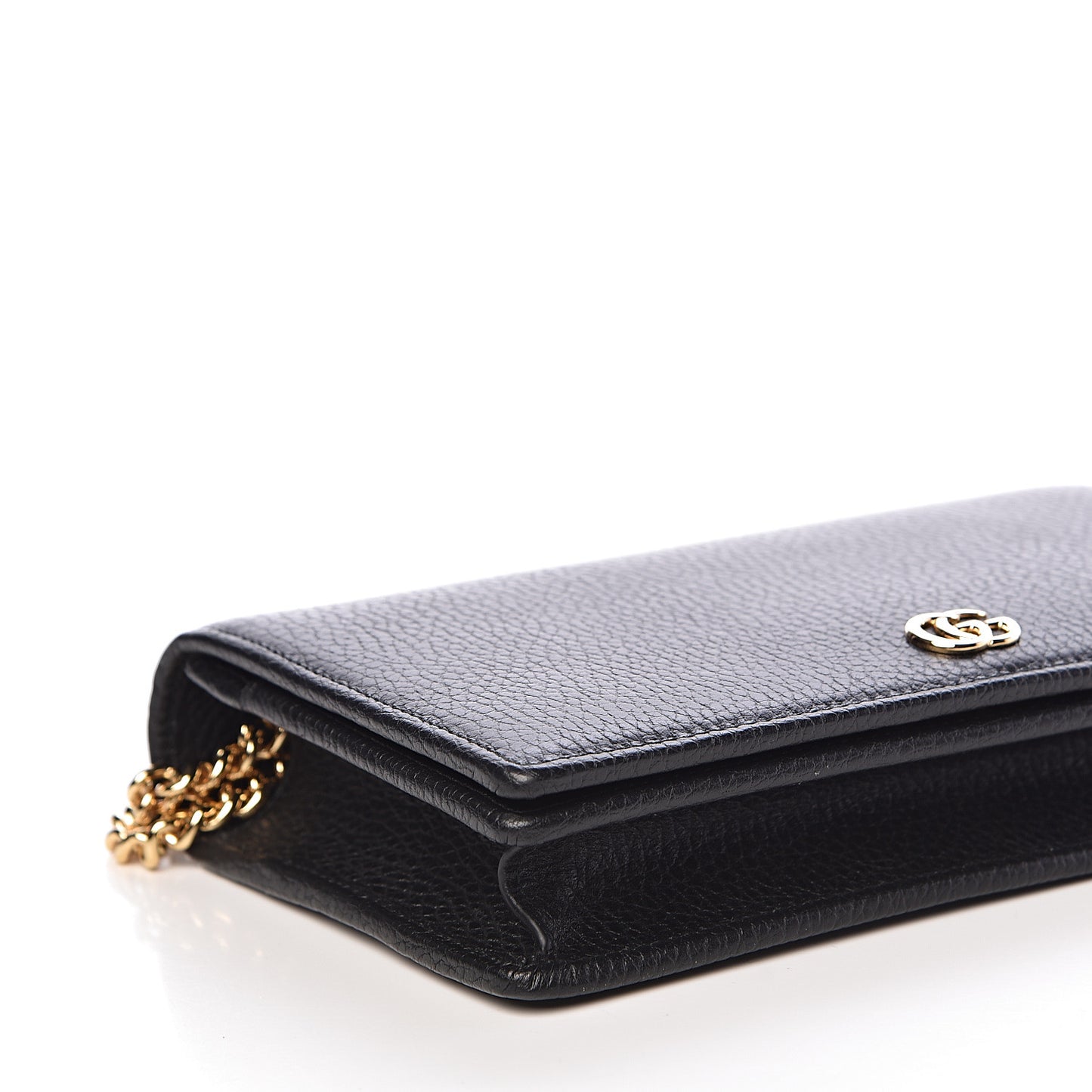 Calfskin Mini GG Marmont Chain Wallet Black