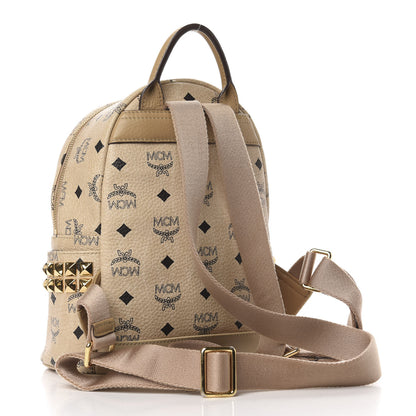 MCM Visetos Side Stud Mini Stark Backpack Beige 2 of 9