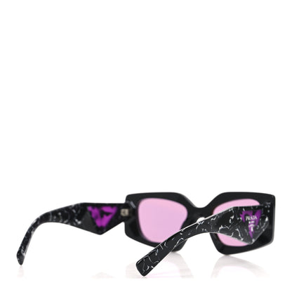 Prada Acetate Square Sunglasses SPR 15Y Black Dark Violet 4 of 7