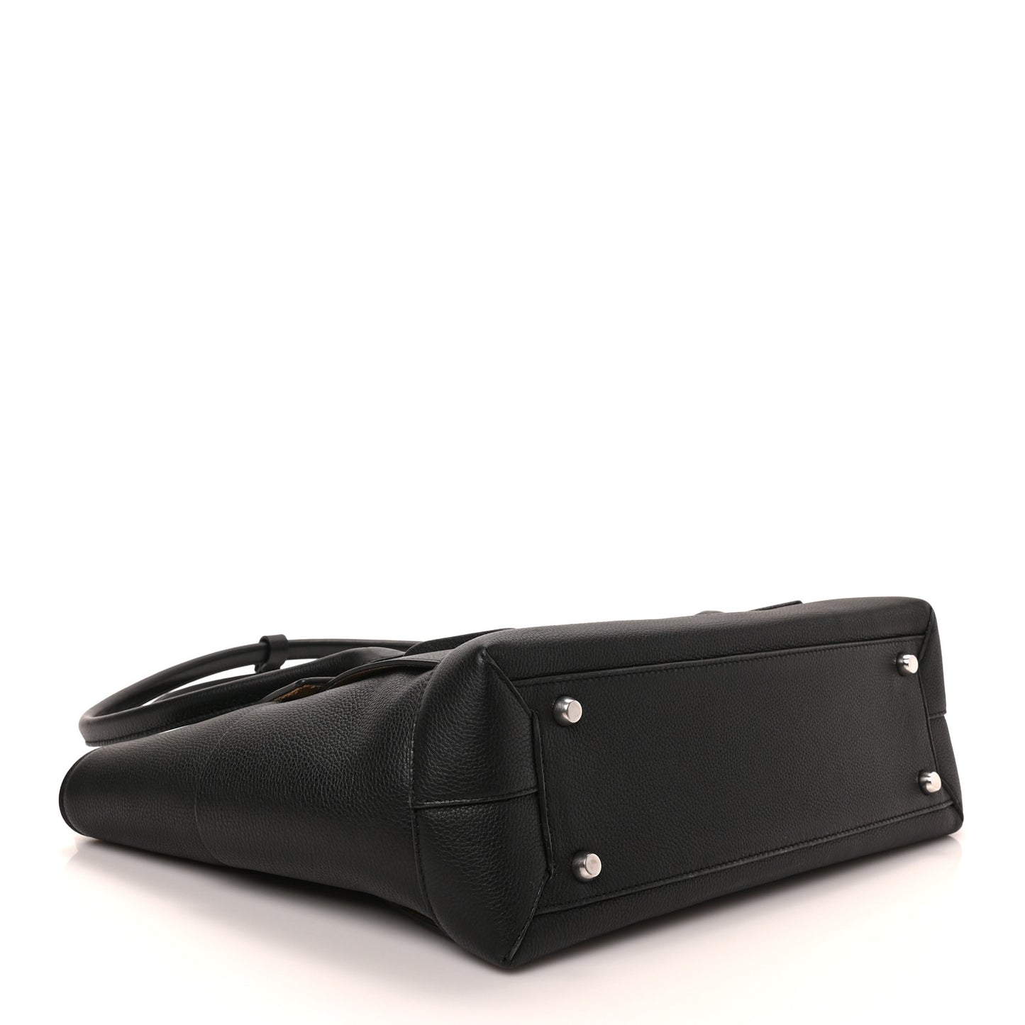 Grained Calfskin Maxi Intrecciato Medium Arco Black