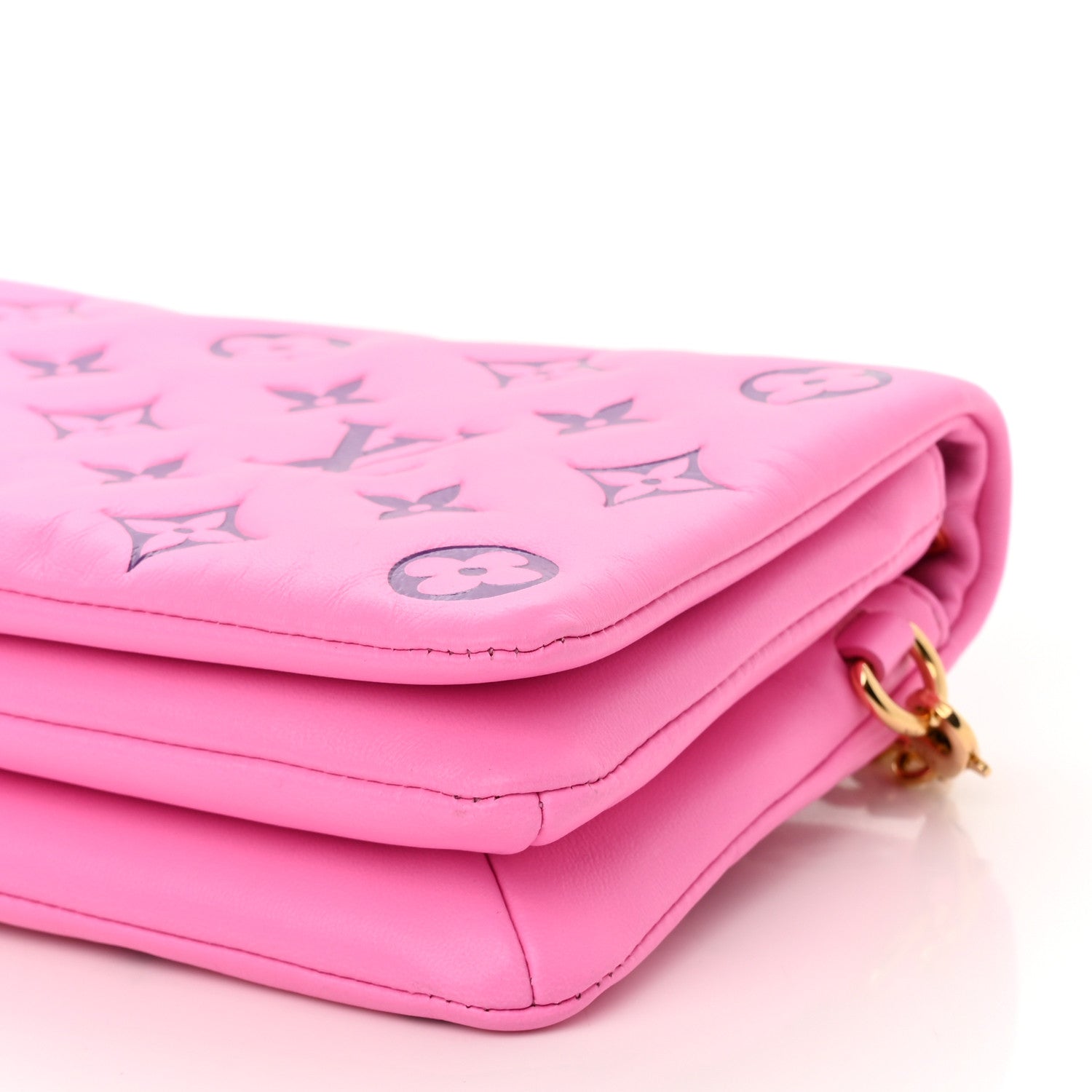Louis Vuitton Lambskin Embossed Monogram Vuittamins Pochette Coussin Rose Violet 9 of 9