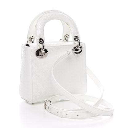 Christian Dior Patent Micro-Cannage Mini Lady Dior White 3 of 13
