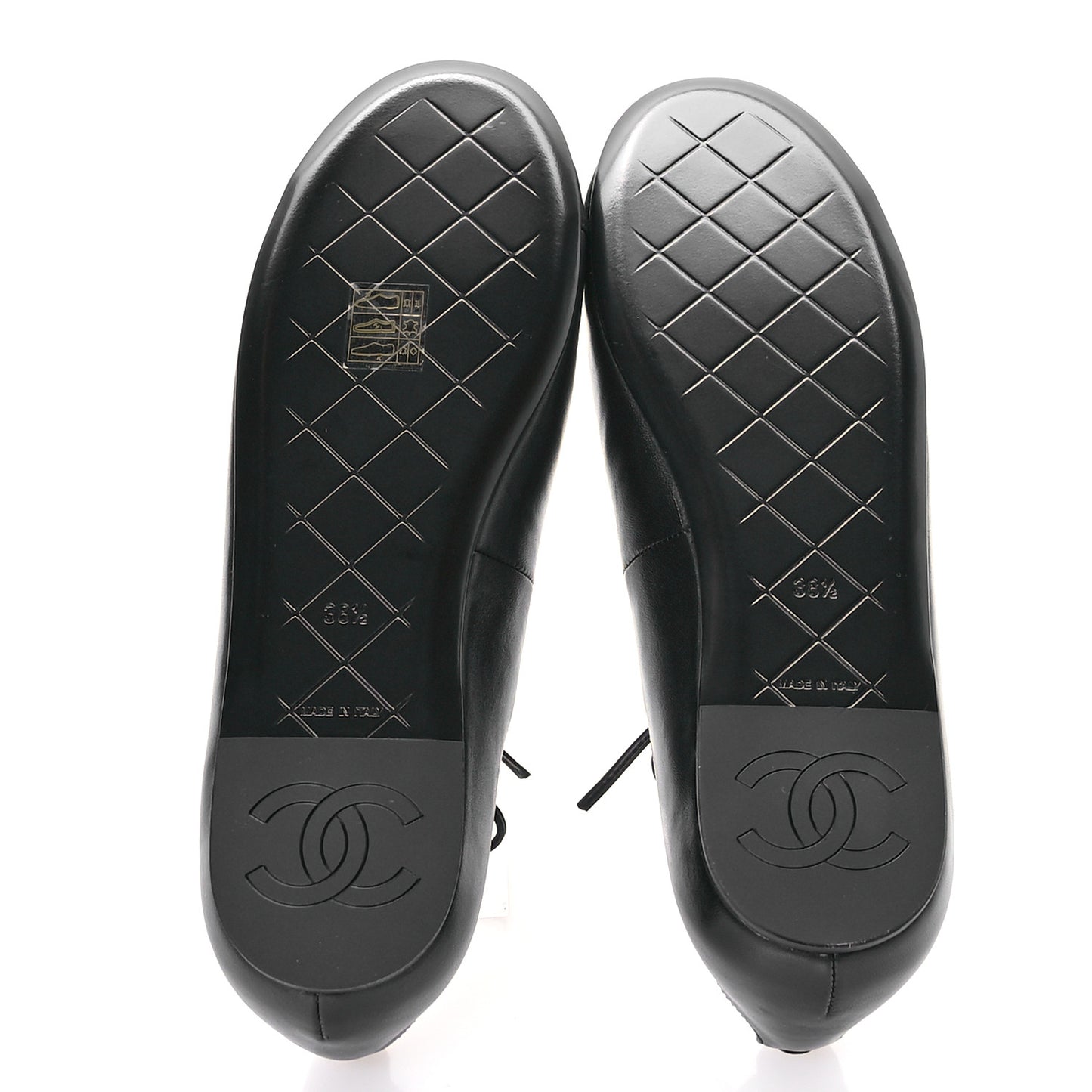Lambskin Grosgrain Mary Jane Flats 38.5 Black
