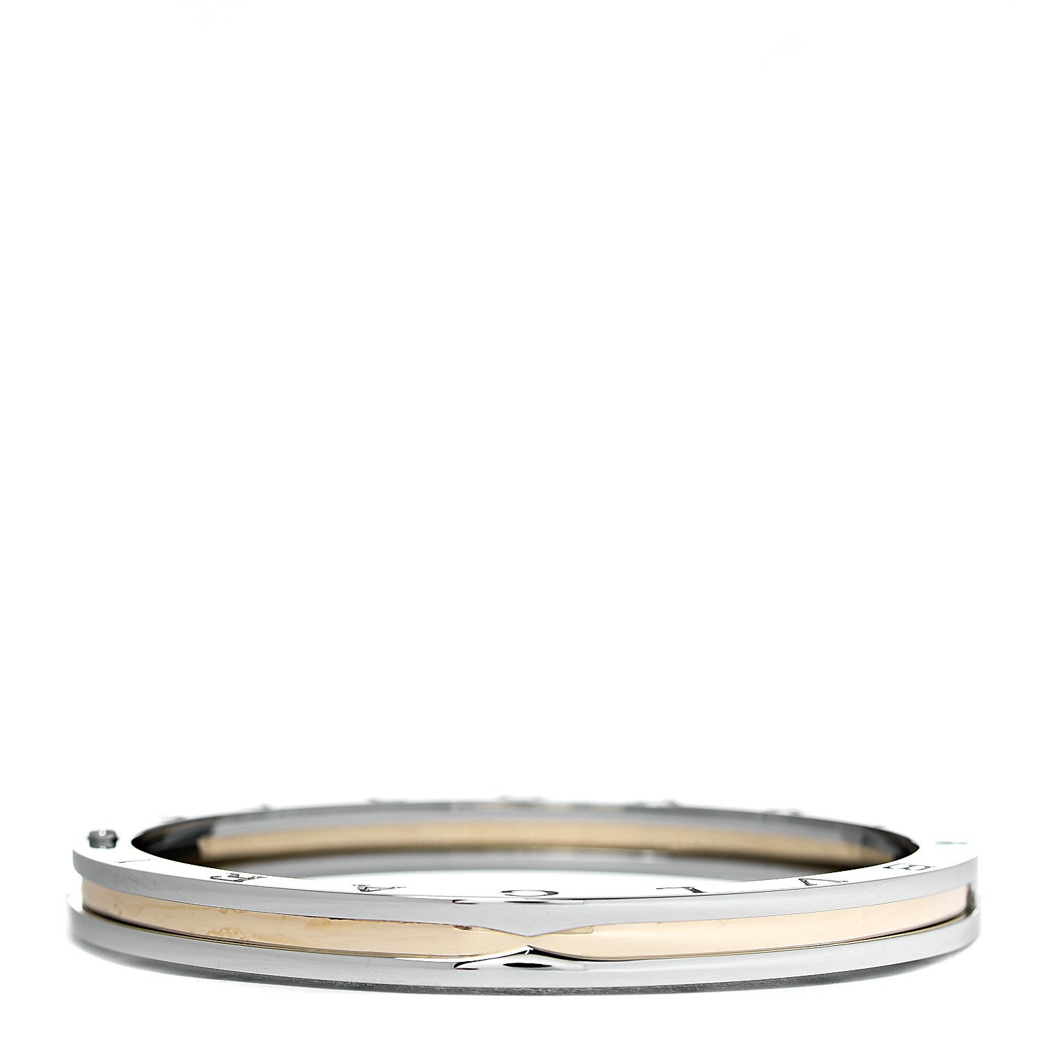 Bulgari 18K Yellow Gold Stainless Steel B.Zero1 Bangle Bracelet L 1 of 4