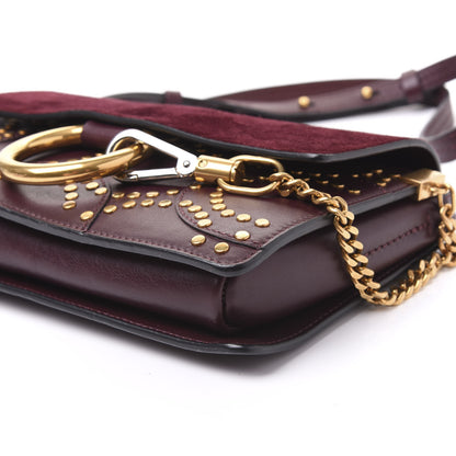 Chloe Suede Calfskin Studded Small Faye Shoulder Bag Dark Purple 8 of 8