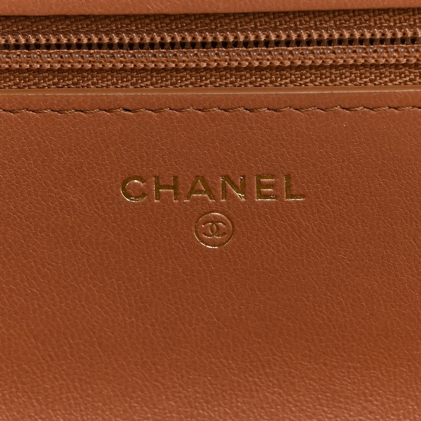 Lambskin Quilted Chanel 19 Wallet On Chain WOC Brown