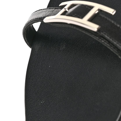 Hermes Calfskin Cristal Sandals 37.5 Black 14 of 17