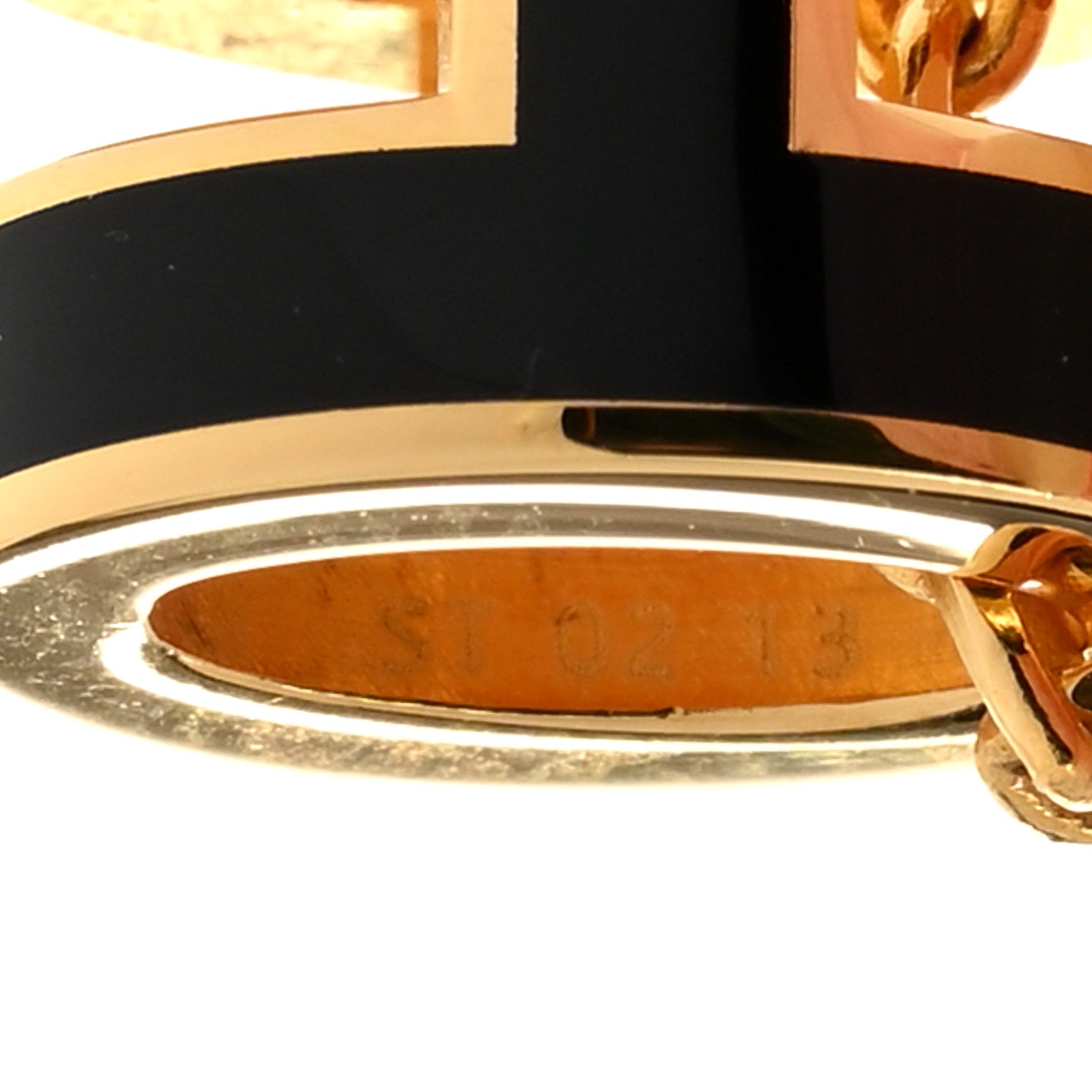 Hermes Lacquered Gold Mini Pop H Pendant Necklace Black 7 of 7