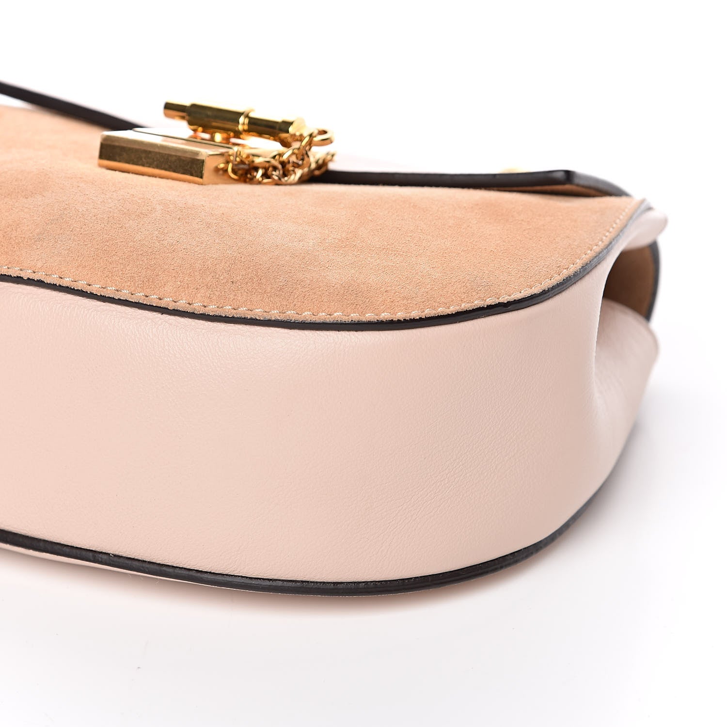 Chloe Suede Smooth Calfskin Mini Drew Shoulder Bag Cement Pink 9 of 12