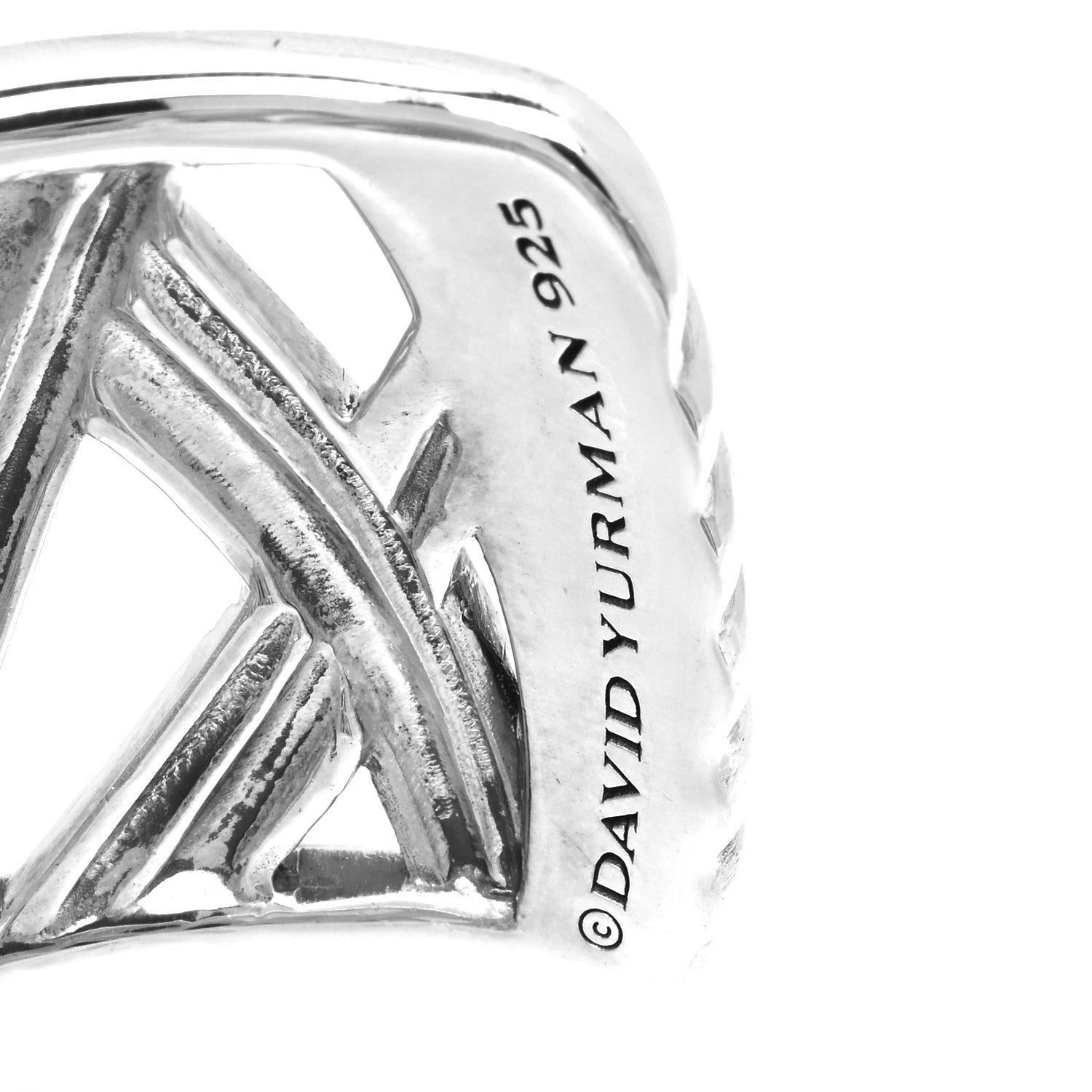 David Yurman Sterling Silver Diamond Papyrus Narrow Cuff Bracelet 3 of 3