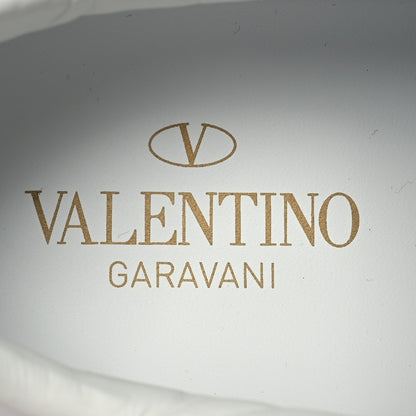 Valentino Garavani Calfskin Rockstud Open Sneakers 38.5 White Lipstick 8 of 10