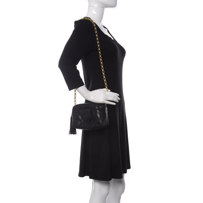 Chanel Lambskin Quilted CC Tassel Camera Bag Black 2 of 11