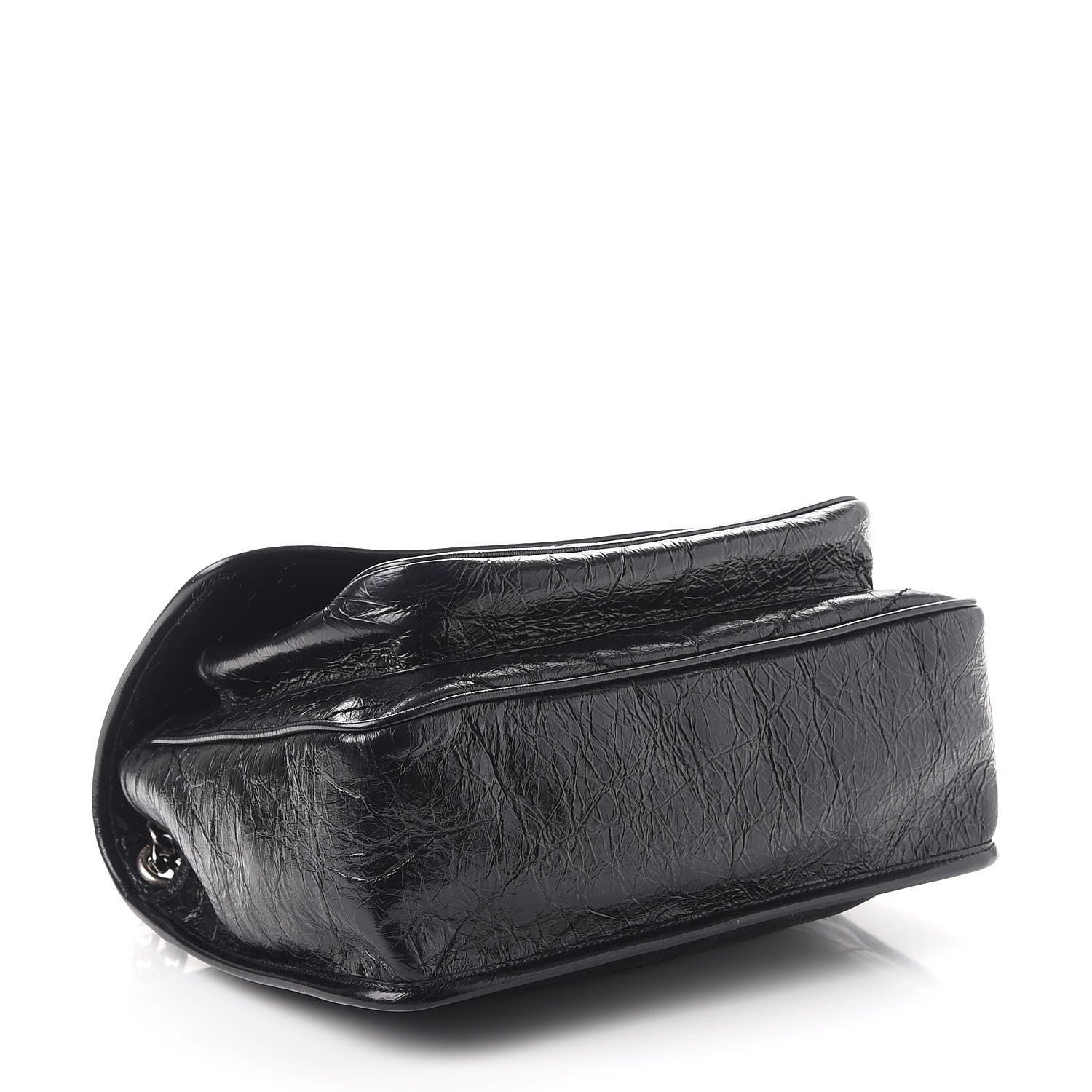 Saint Laurent Crinkled Calfskin Matelasse Monogram Medium Niki Chain Satchel Black 4 of 7